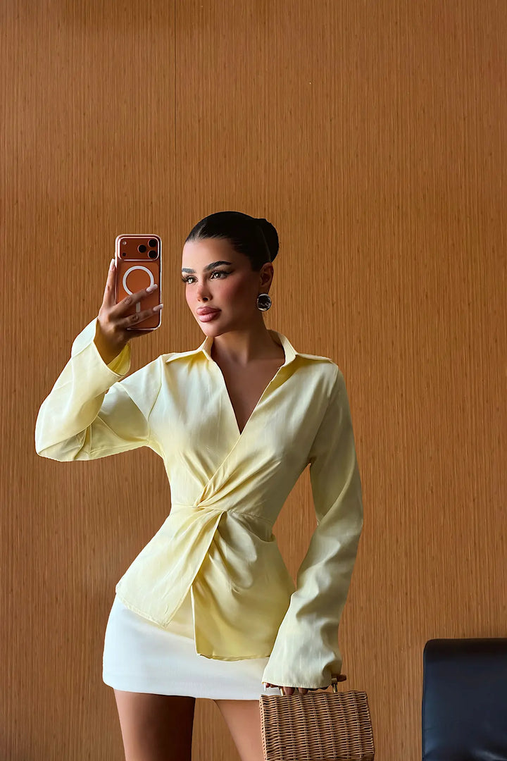 EYY Women Yellow Tie-Up Blouse - Fremont