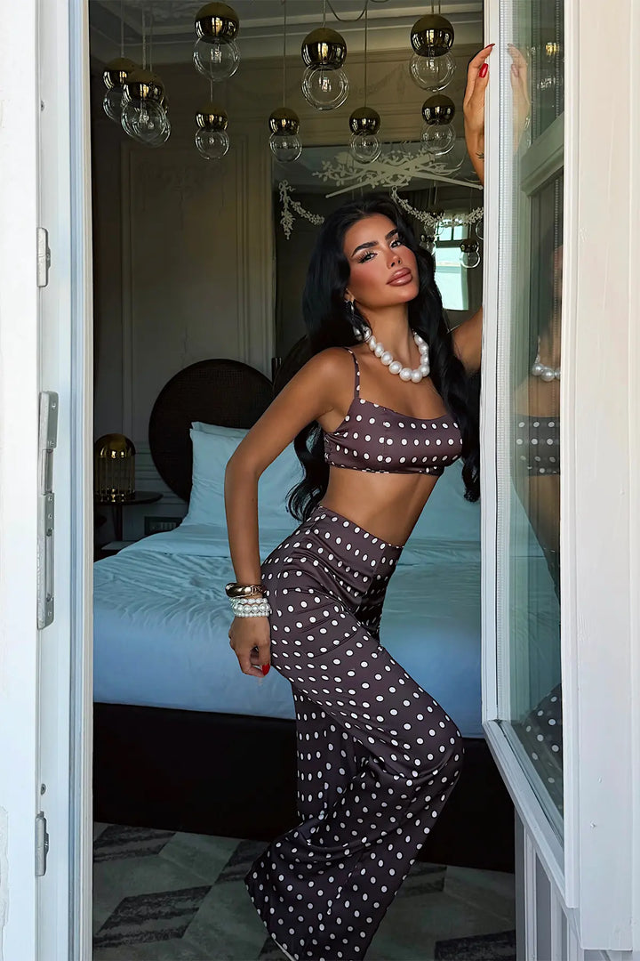 EYY Women Dark Brown Polka Dot Set - Arlington
