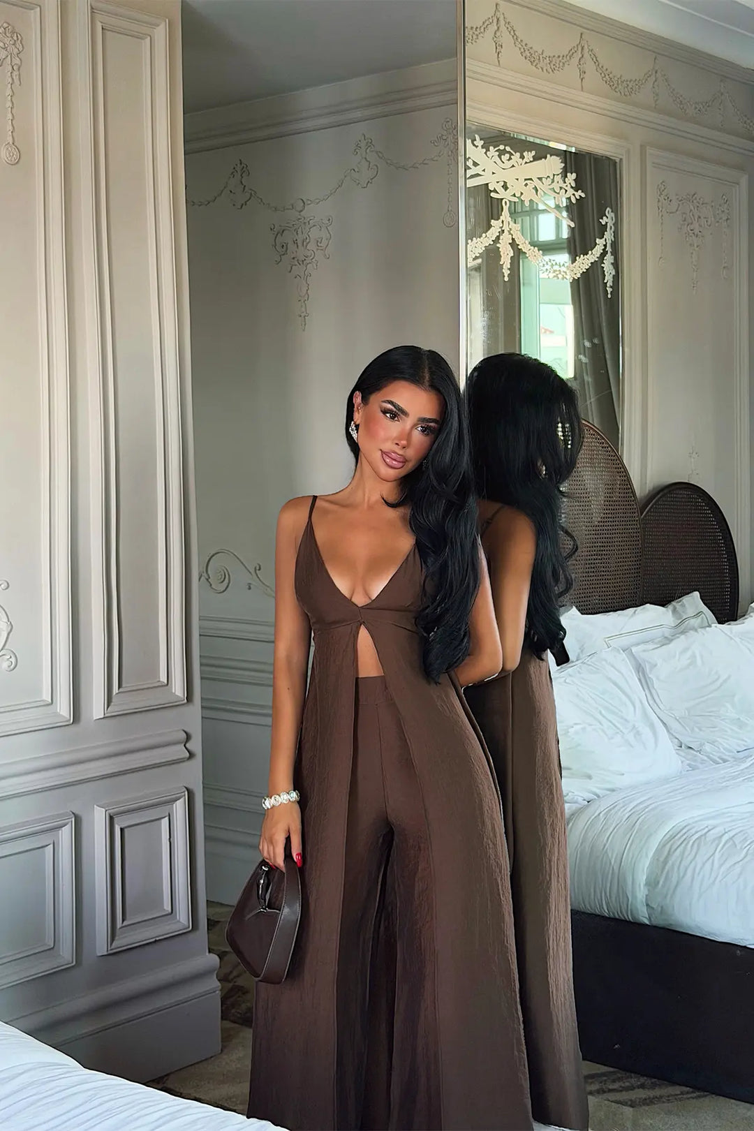 EYY Women Brown Pants Set - DeLand