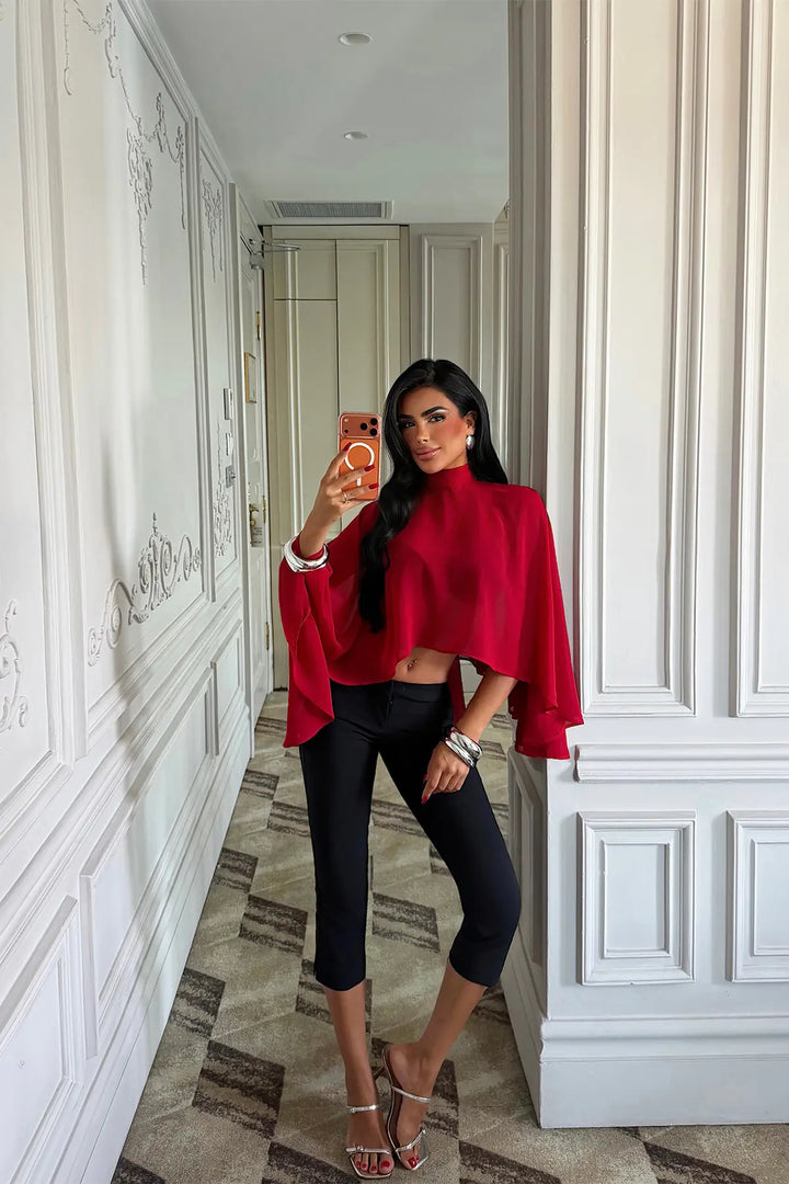 EYY Women Red Transparent Blouse - Brampton