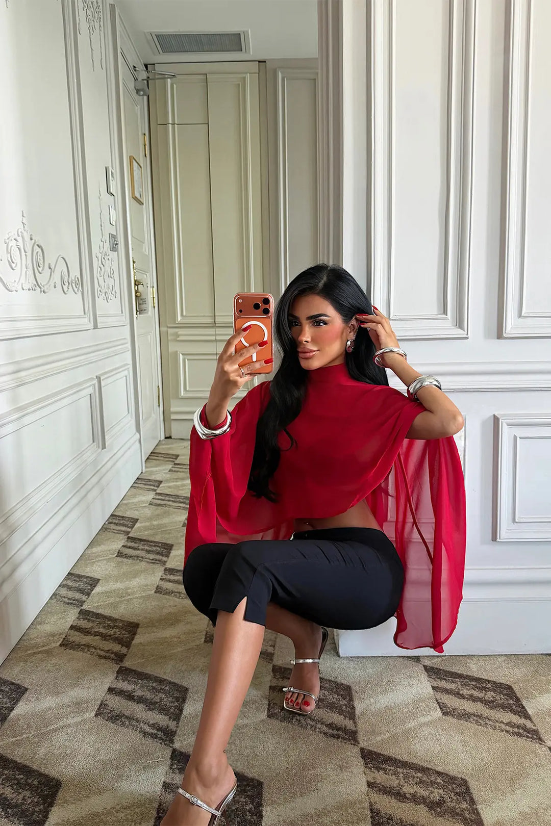 EYY Women Red Transparent Blouse - Brampton