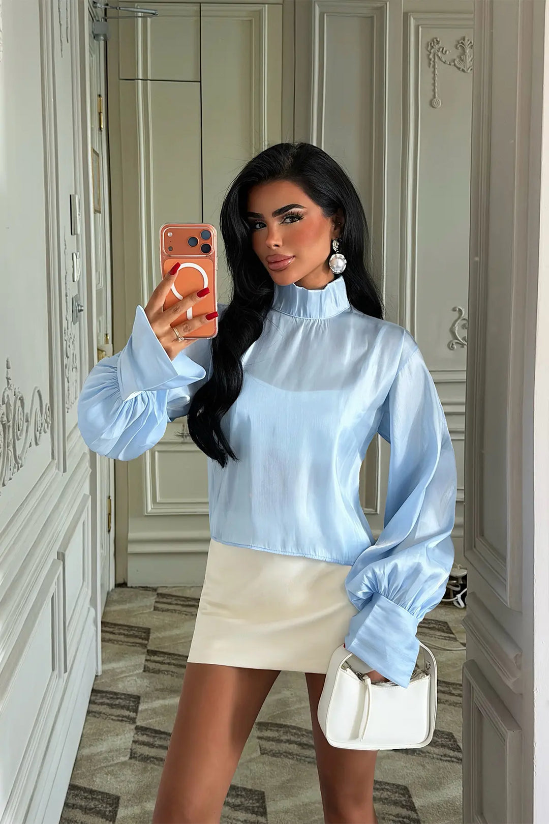 EYY Women Blue Satin Blouse - Spijkenisse
