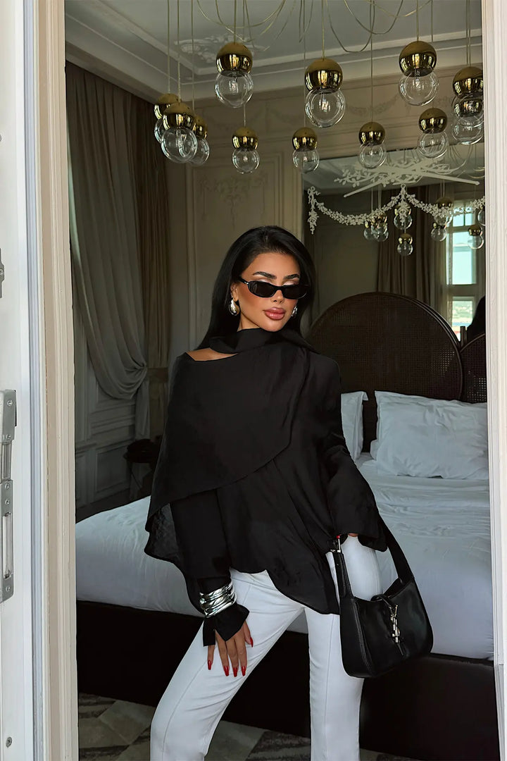 EYY Women Black Tulle Blouse - Dearborn
