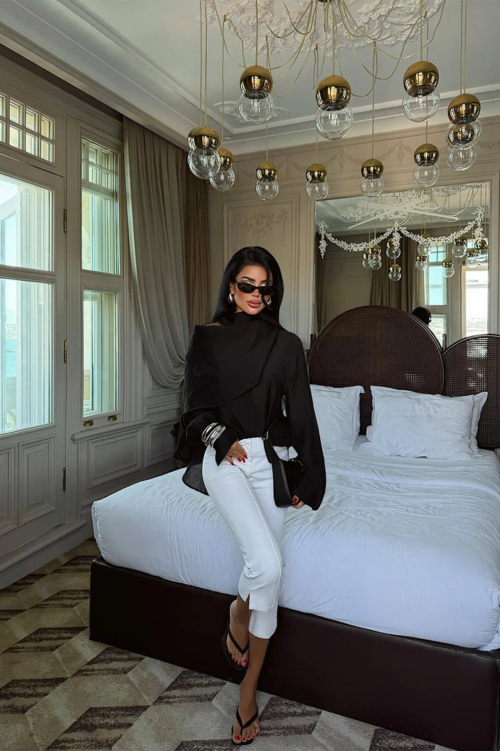 EYY Women Black Tulle Blouse - Dearborn