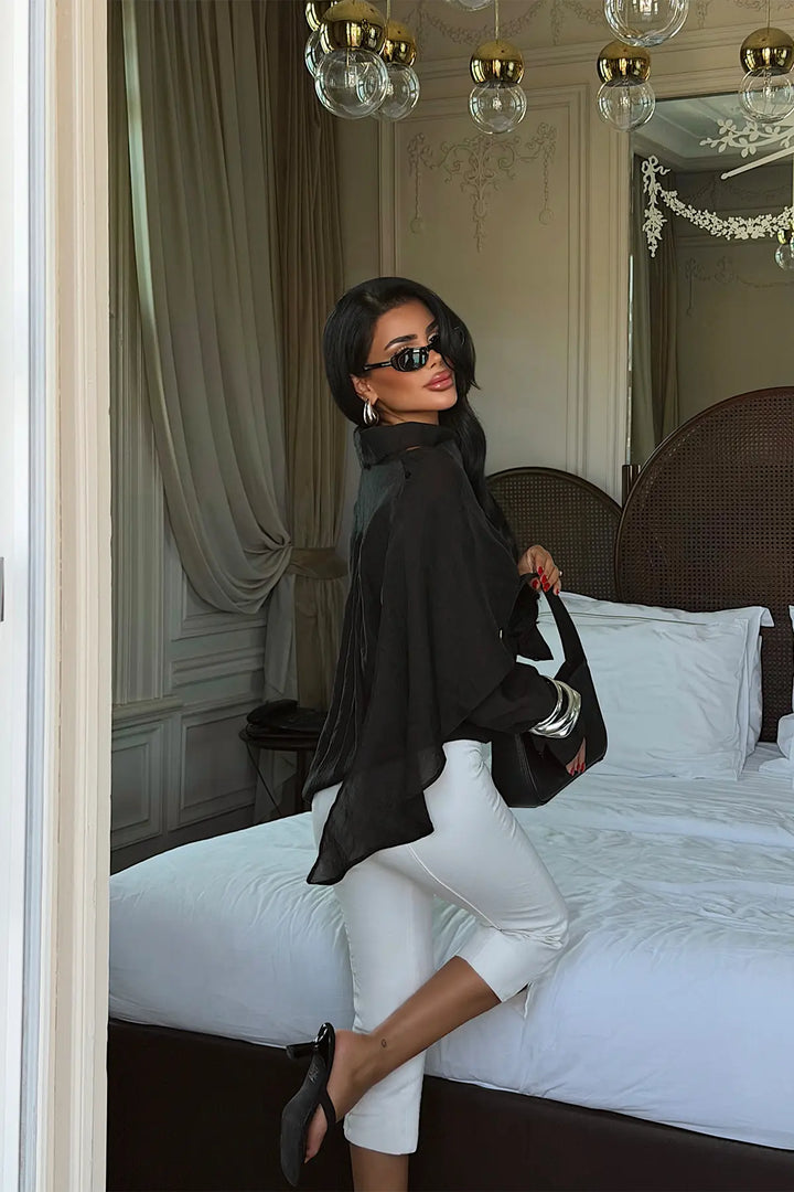 EYY Women Black Tulle Blouse - Dearborn