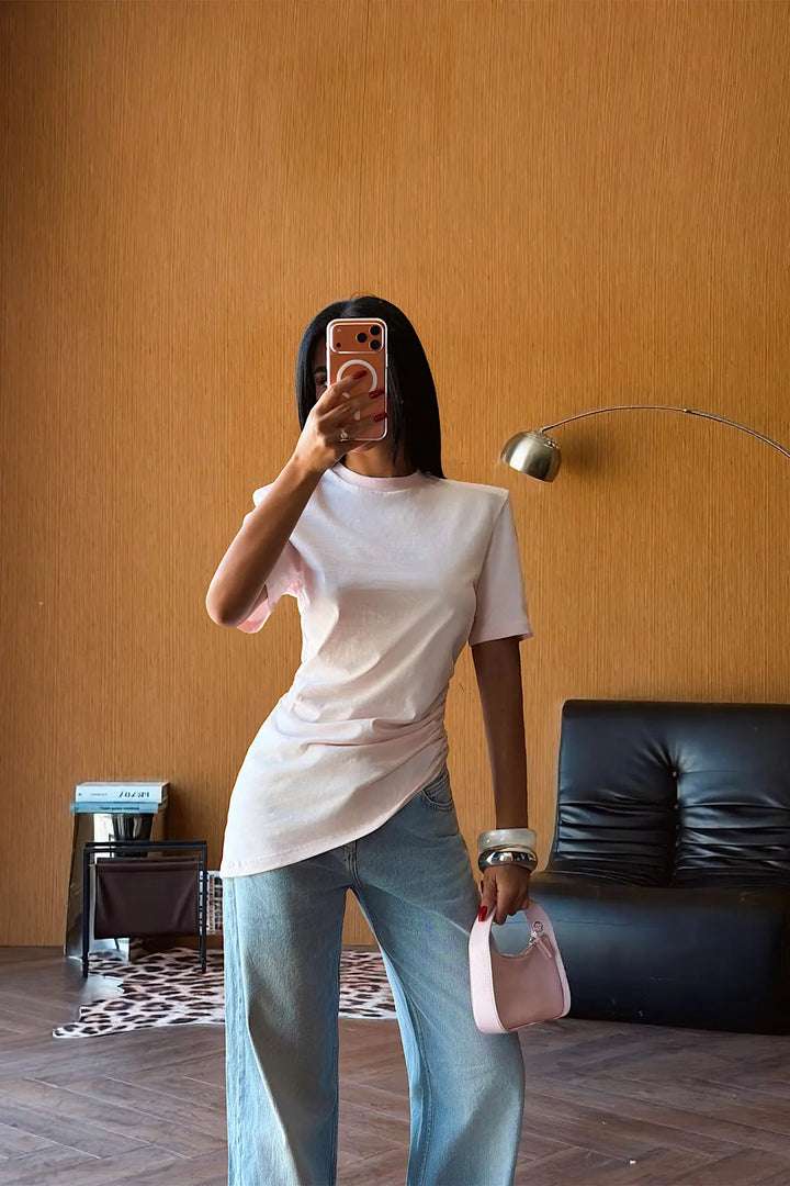 EYY Women Powder Pink Basic T-Shirt - Komotiní
