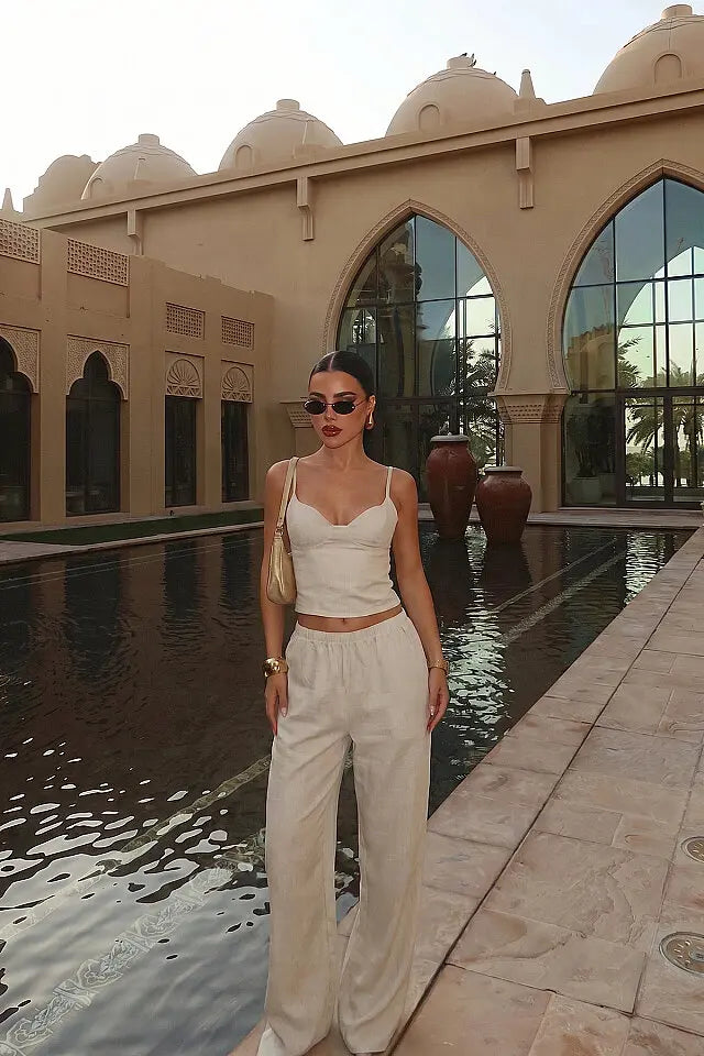 EYY Women Cream Pants Set - Dijon
