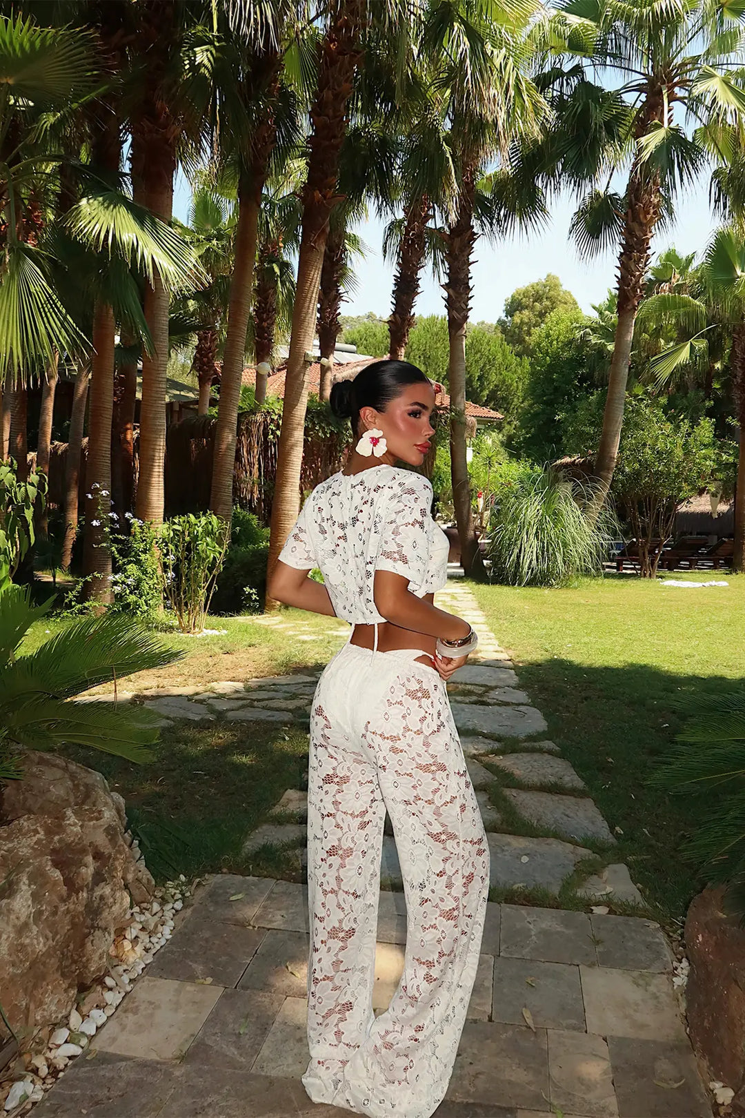 EYY Women White Lace Detail Trouser Suit - Jackson