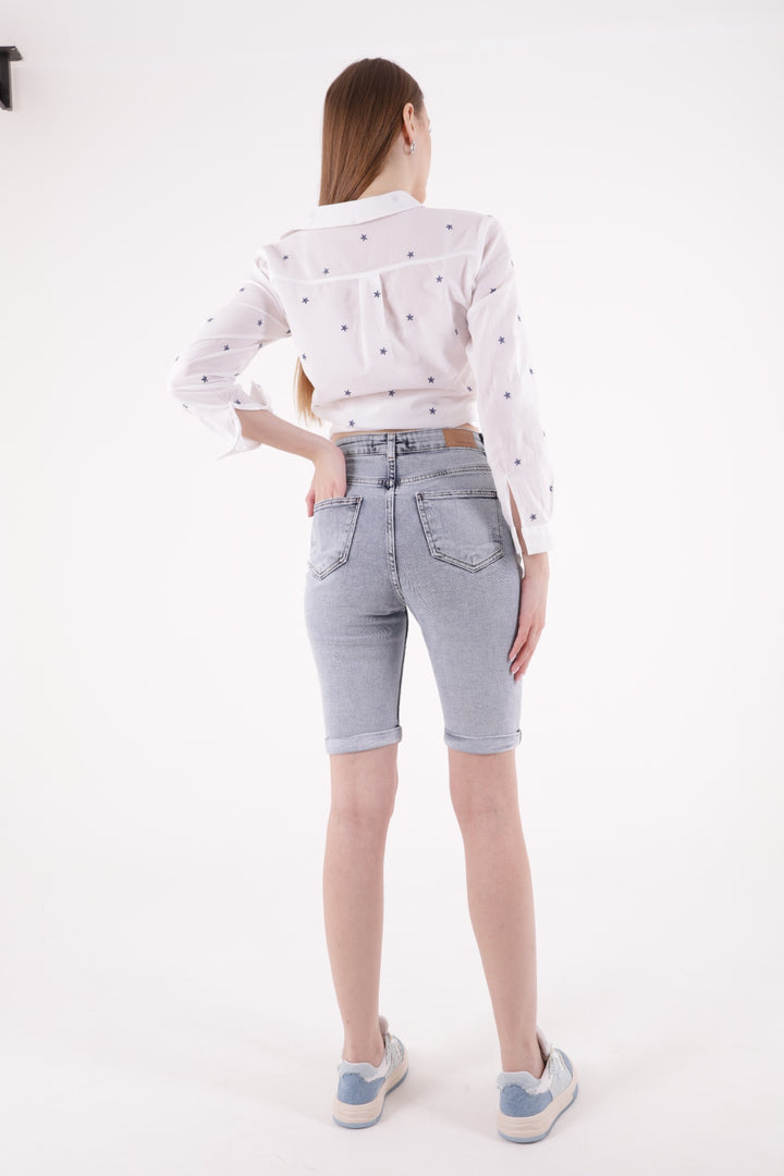 XLJ Denim Short with Double Folded Bottom Ending Mixed - Pasco