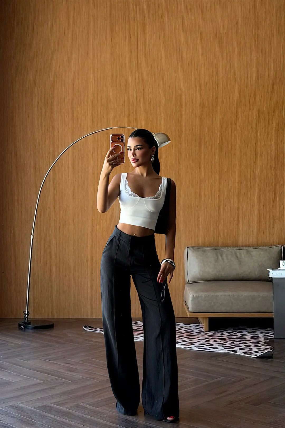 EYY Women Black Basic Belt Detail Trousers - Fontenay-sous-Bois