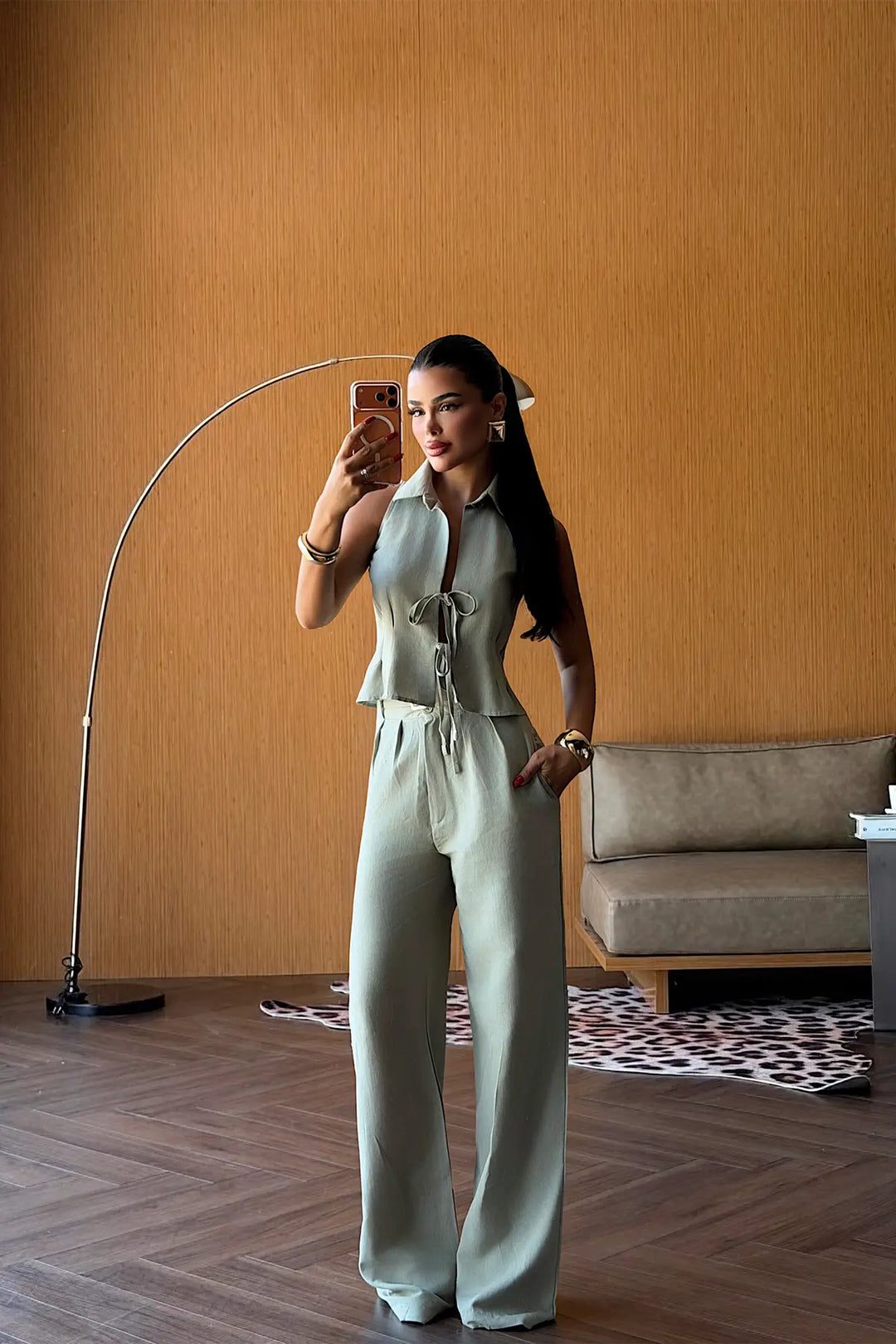 EYY Women Green Tie-Up Set - Santa Fe