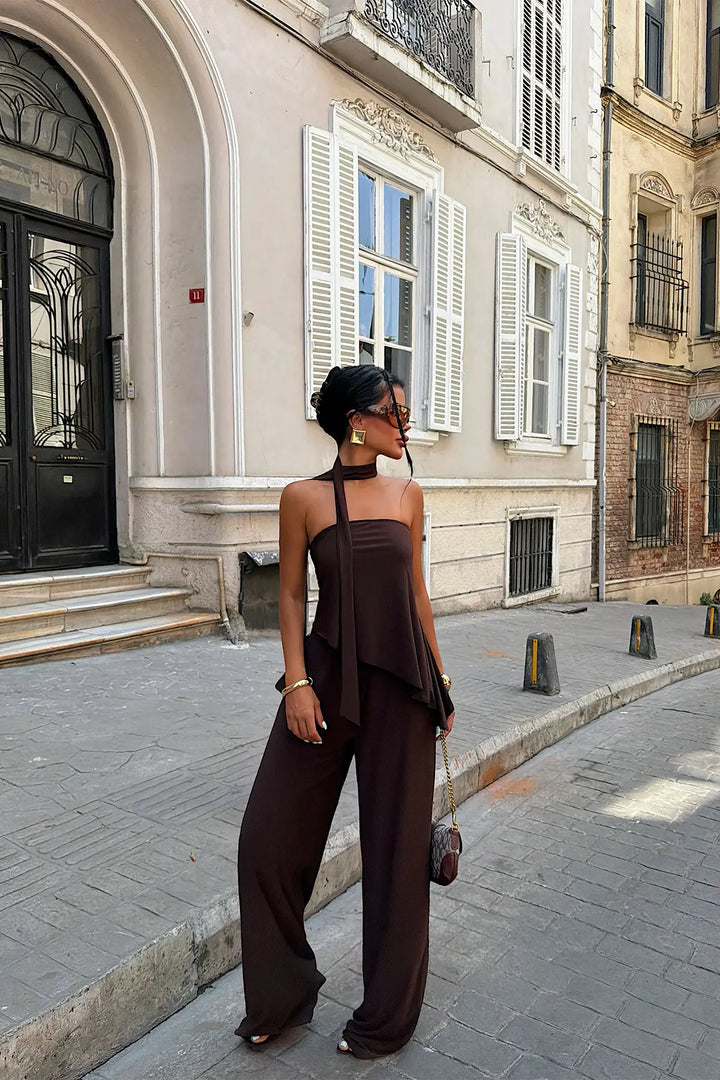 EYY Women Brown Trouser Suit - Bergen op Zoom