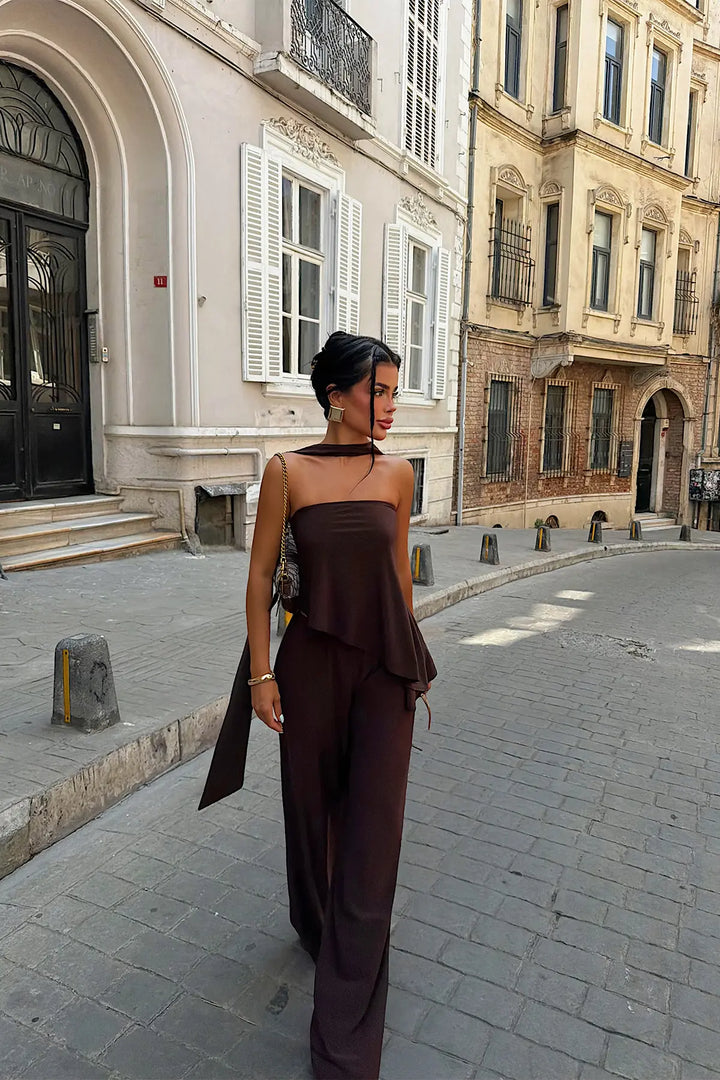EYY Women Brown Trouser Suit - Bergen op Zoom