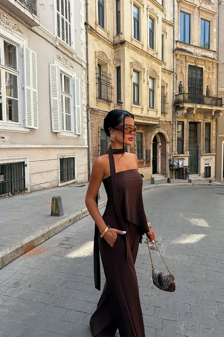 EYY Women Brown Trouser Suit - Bergen op Zoom