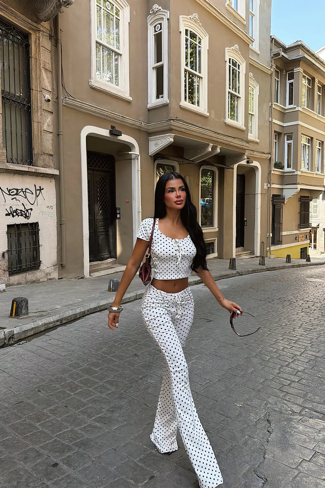 EYY Women White Polka Dot Set - Manchester