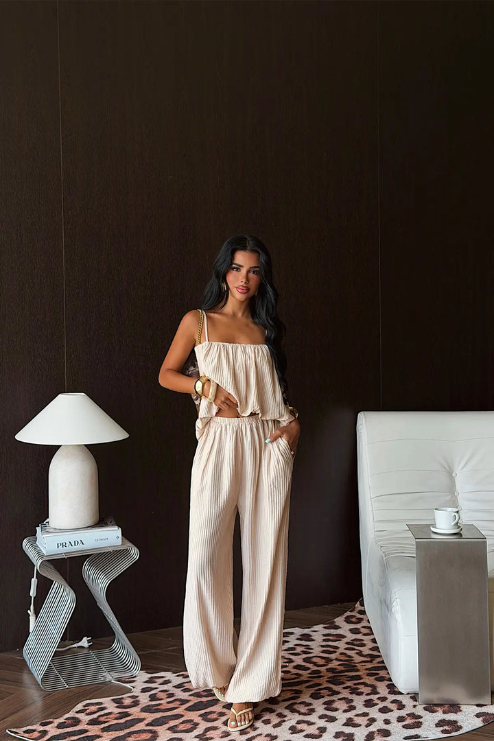 EYY Women Beige Trouser Suit - Franklin