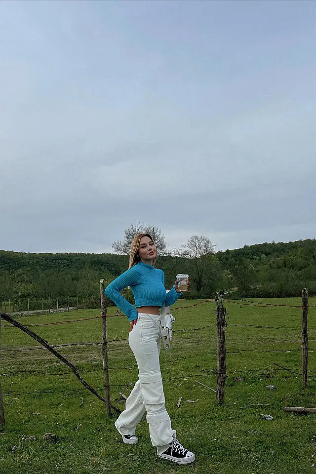 EYY Women White Cargo Pocket Jeans - Seregno