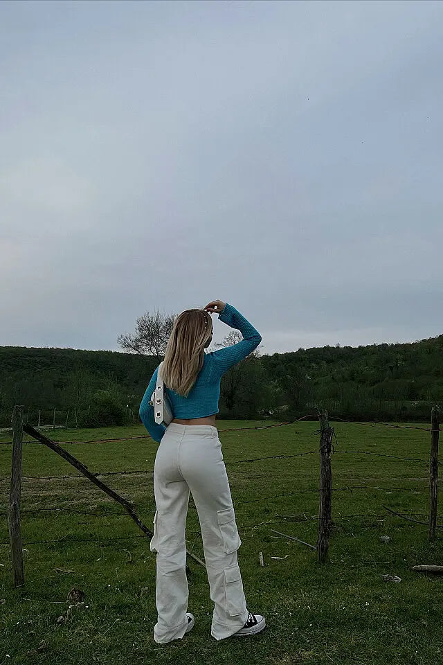 EYY Women White Cargo Pocket Jeans - Seregno