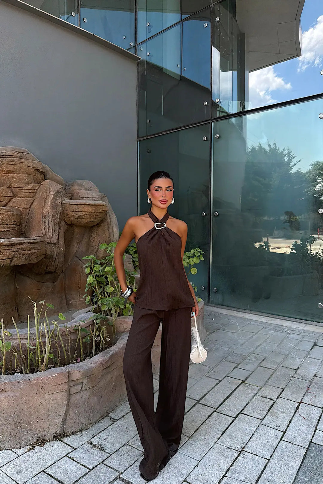 EYY Women Brown Trouser Suit - Warren