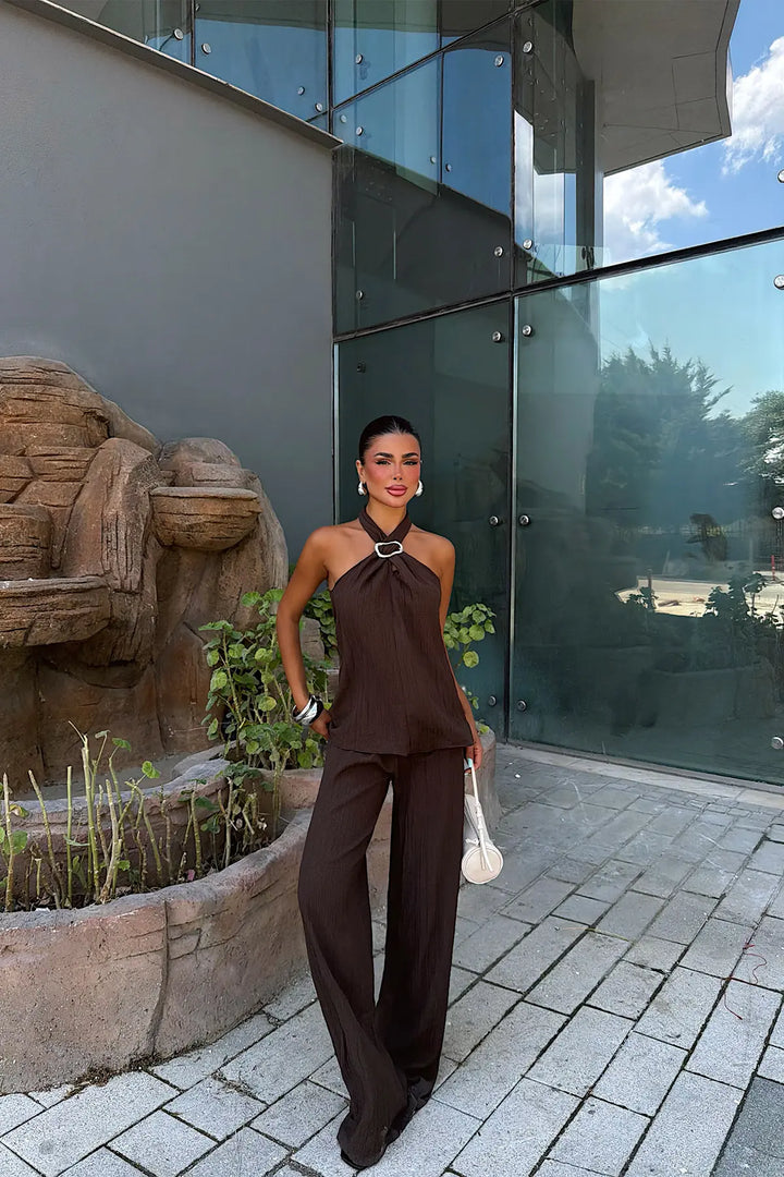 EYY Women Brown Trouser Suit - Warren