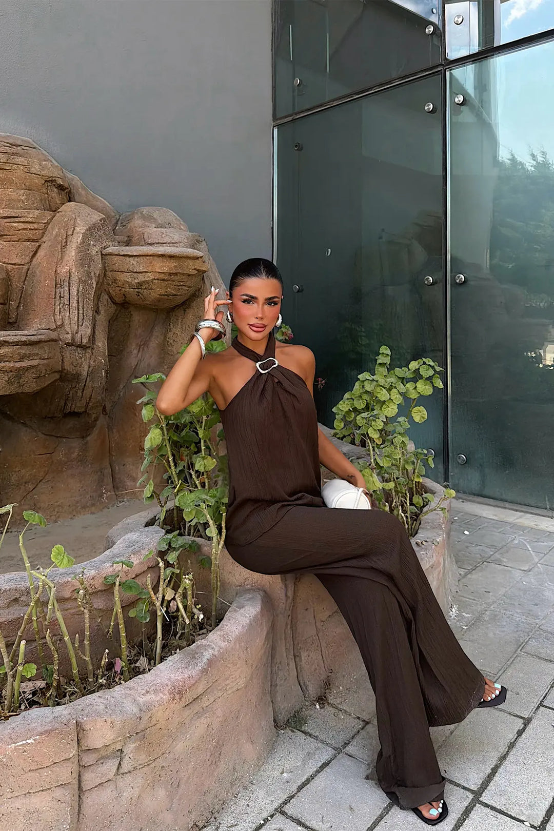 EYY Women Brown Trouser Suit - Warren