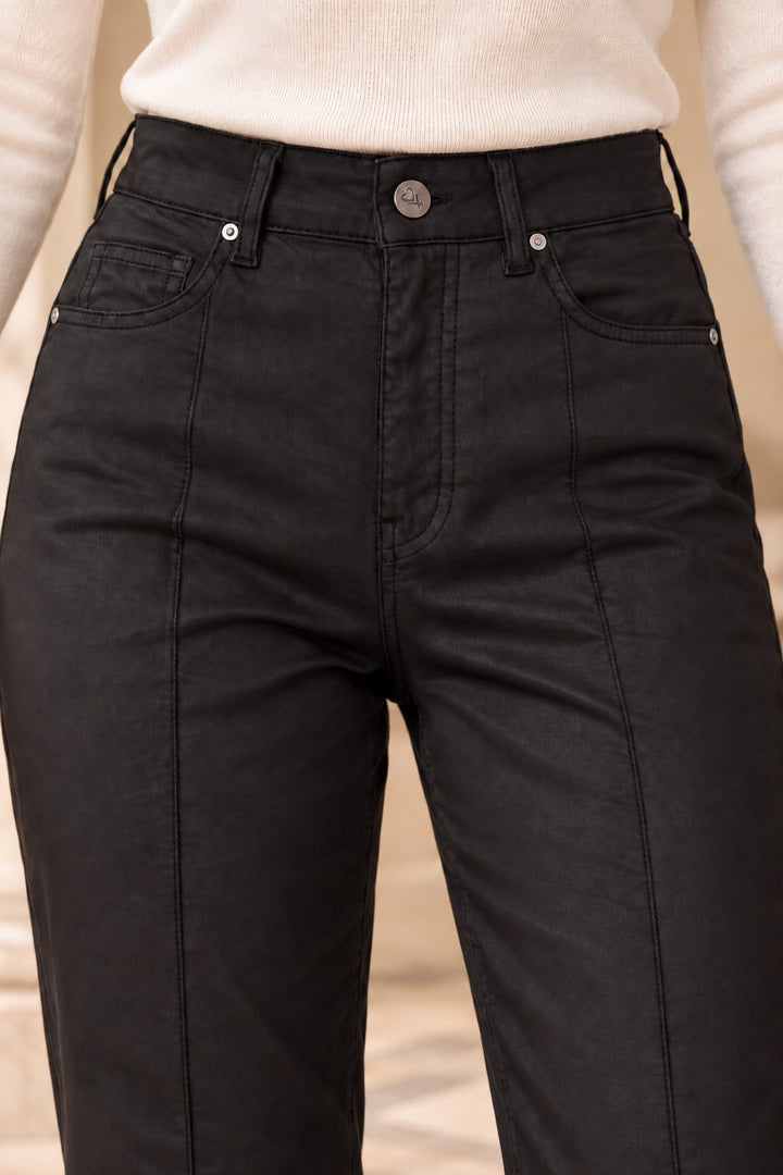 XLJ Chimali Mom Fit Coated Leather Trousers 7499 - Melchor Ocampo