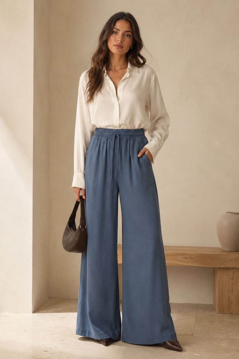 XLJ Elasticated Palazzo Trousers - Rouyn-Noranda