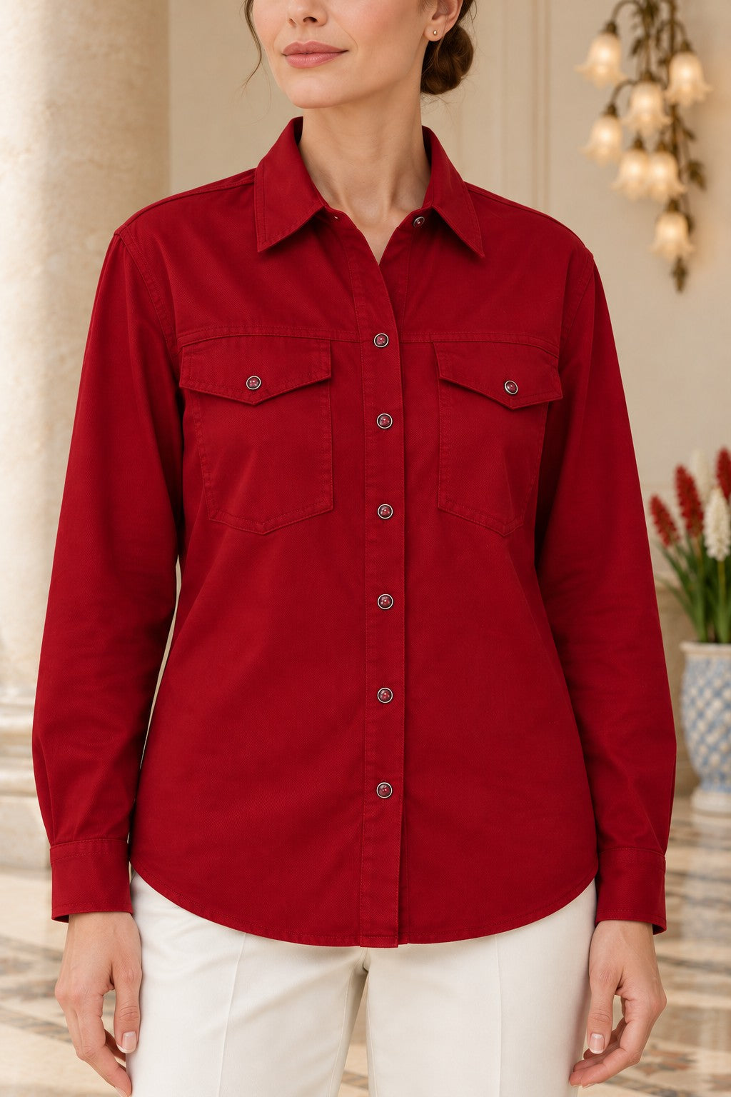 XLJ Denim Shirt with Snap Buttons - Albany