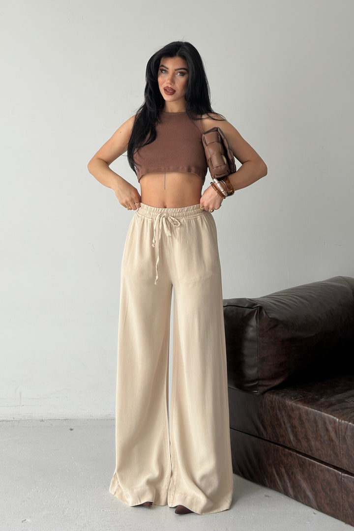XLJ Elasticated Palazzo Trousers - Upper Darby