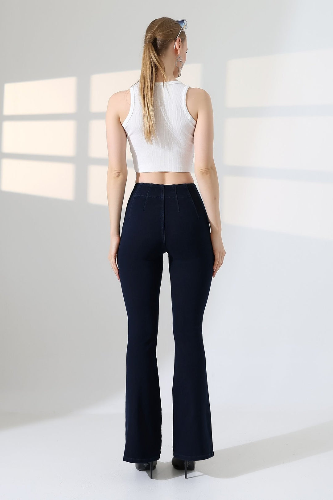 XLJ Flared Jeans with Darts on Front Waist 7021 - Rossano