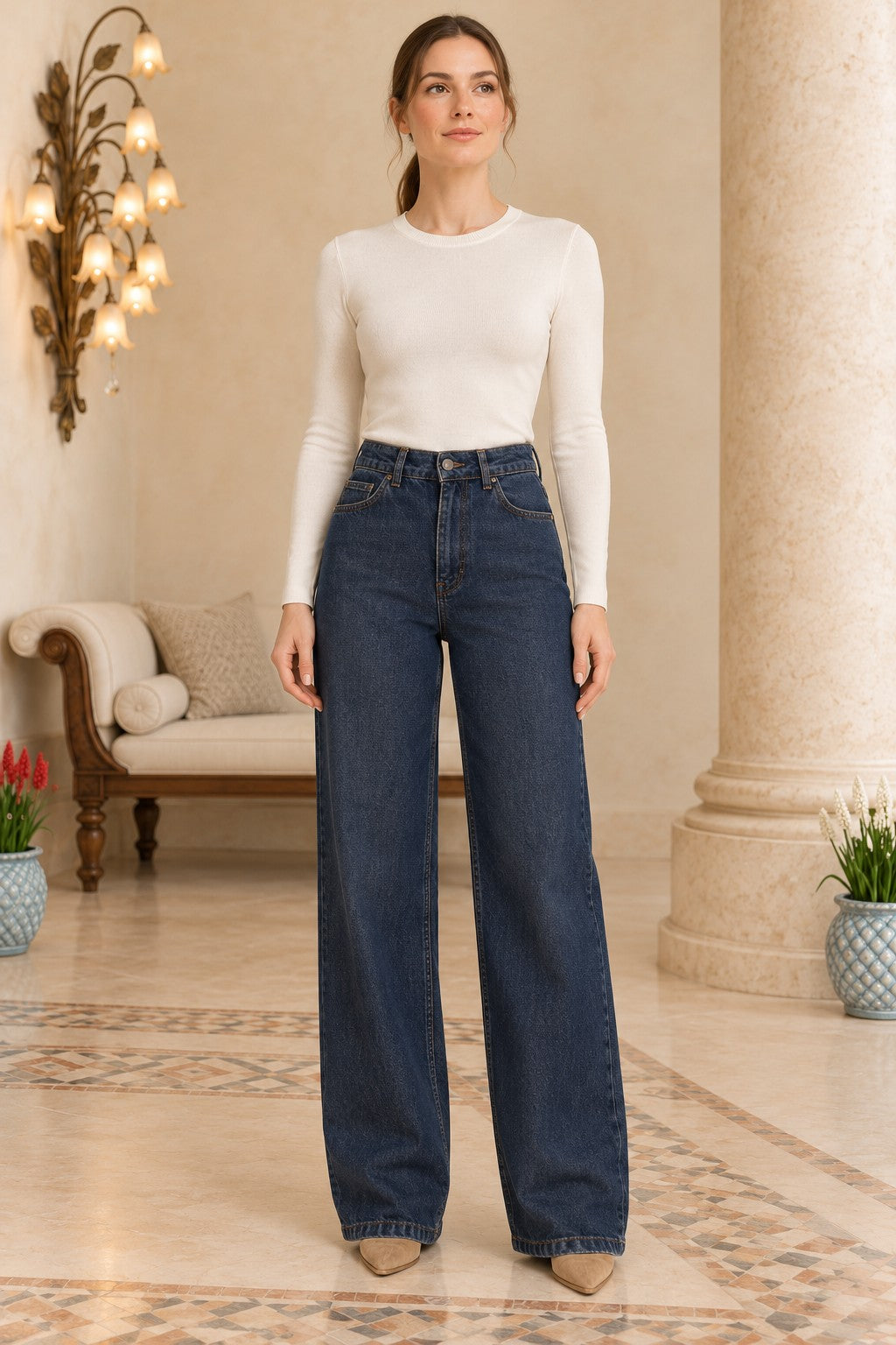 XLJ Wide Leg High Waisted Relaxed Jean 718 - East Meadow