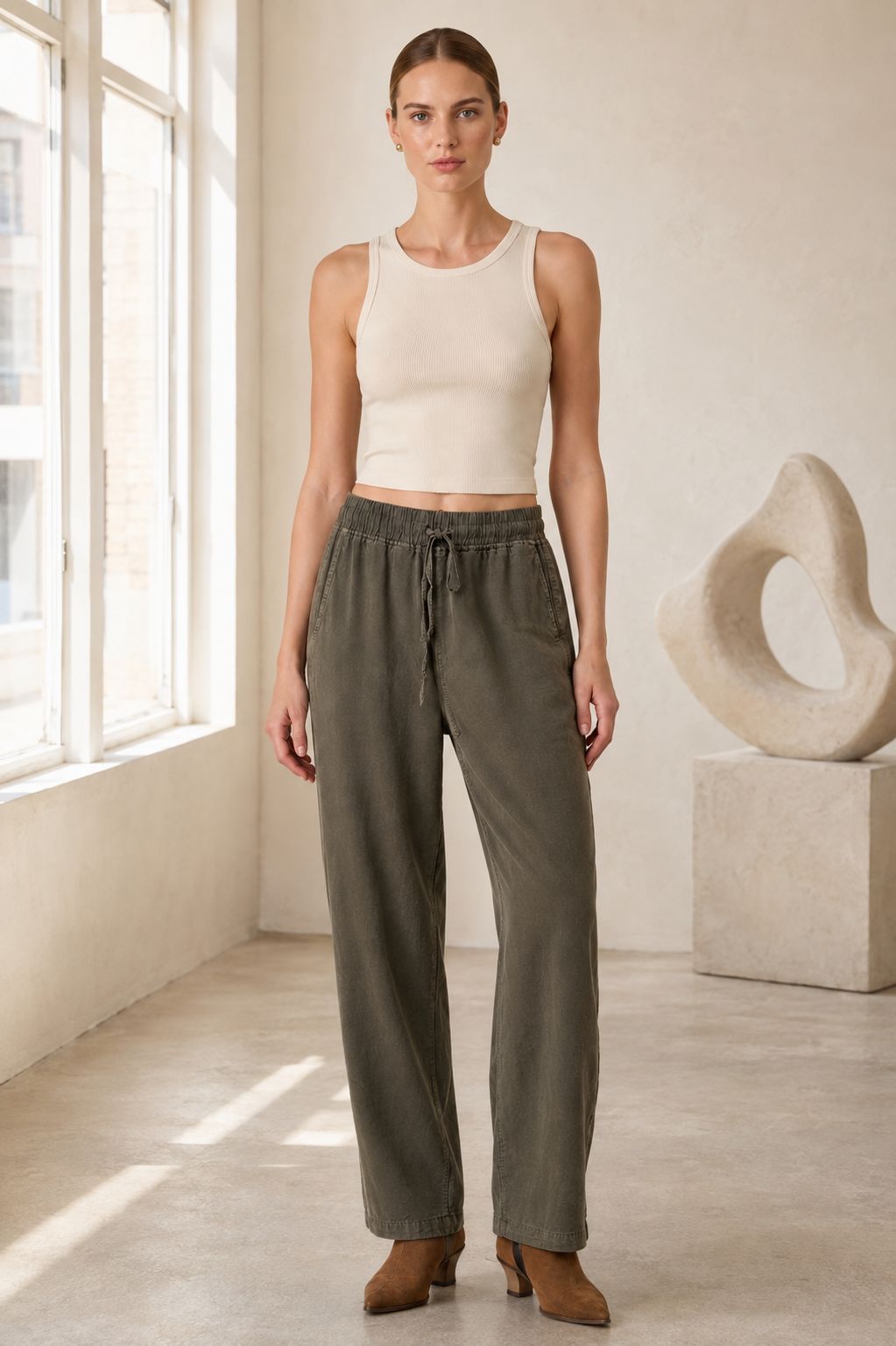 XLJ Carrot Fit Linen Pants HS703 - Isla