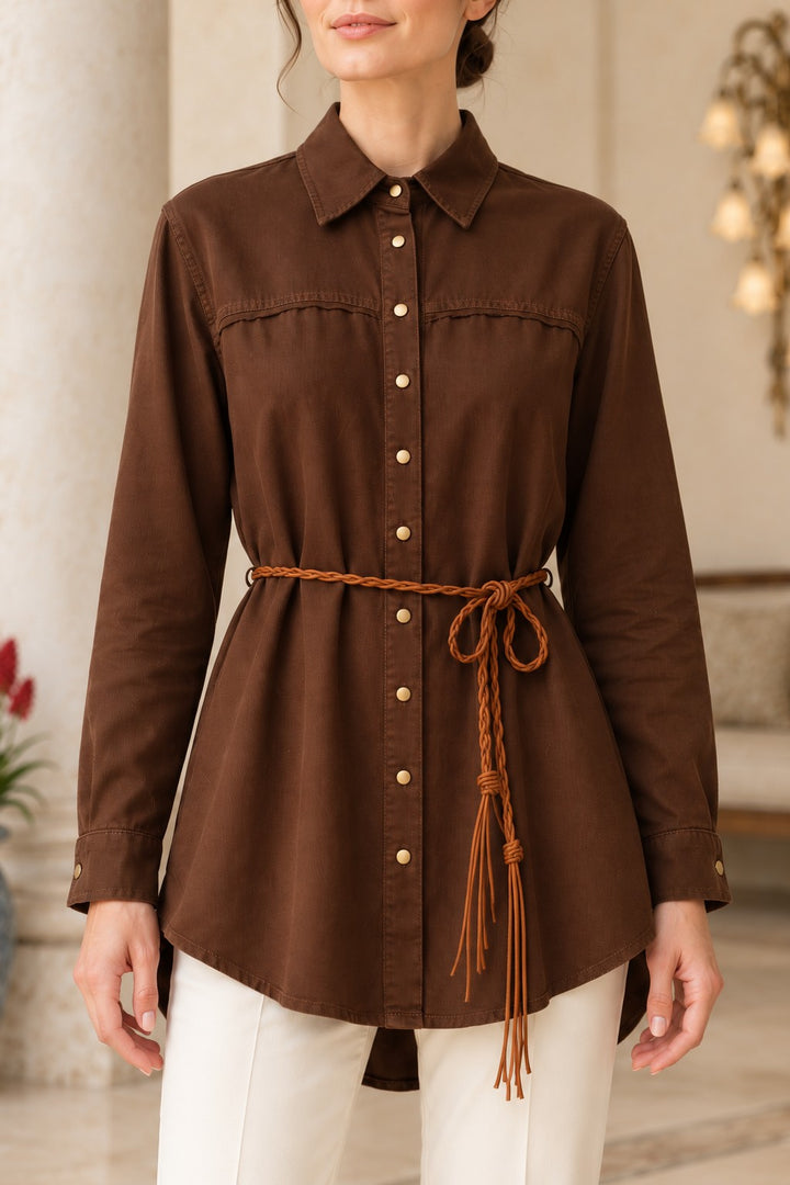 XLJ Lace Detail Button-Down Shirt 6409 - Bondy