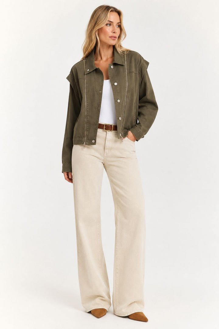 XLJ Zipper Detail Denim Jacket - Bentonville