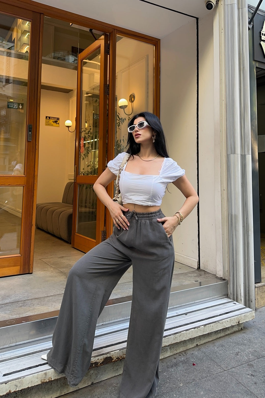 XLJ Elasticated Palazzo Trousers - Faro