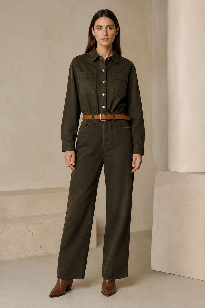XLJ Classic Denim Jumpsuit with Elasticated Waist - Vale de Cavalos
