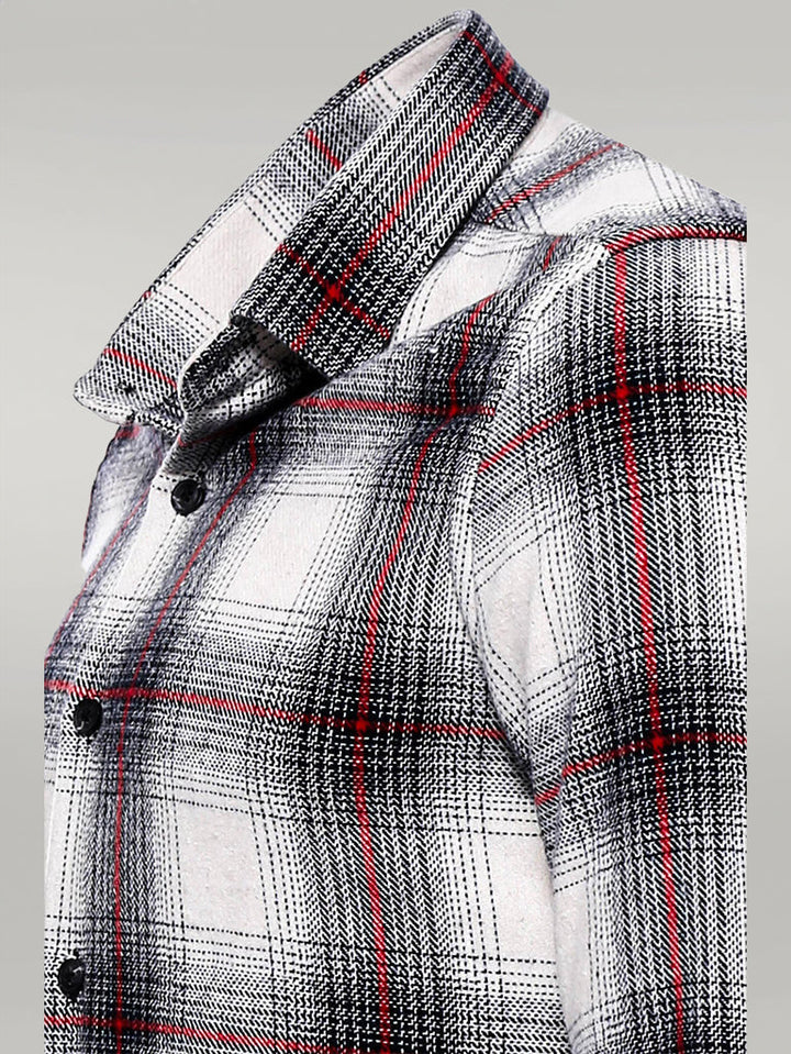 WSS Thick Checked Grey Men Lumberjack Shirt  - Singen