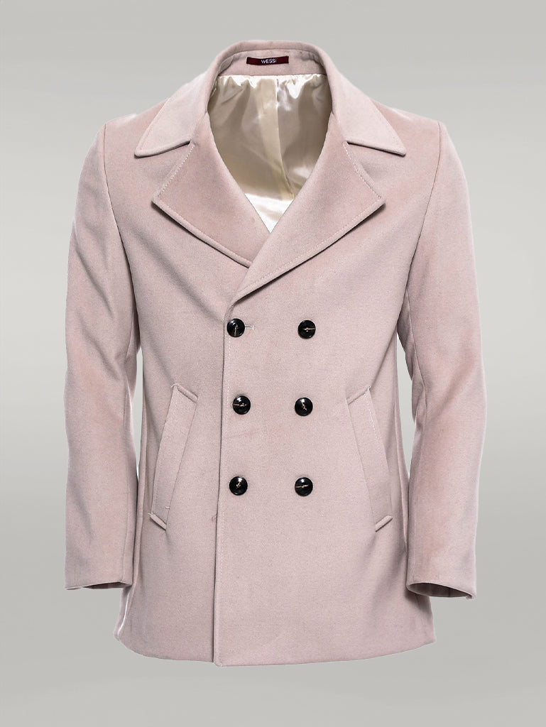 WSS Double Breasted Cachet Cream Color Coat  - Singen