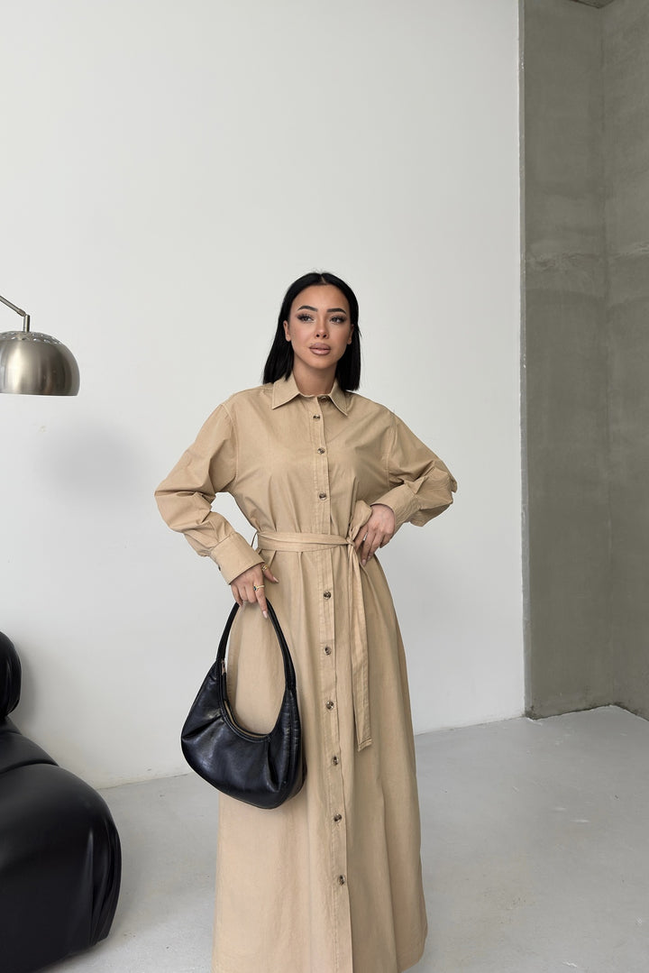 XLJ Buttoned Classic Long Denim Dress - Dewsbury