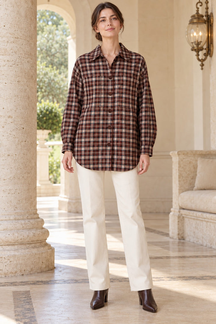 XLJ Plaid Oversize Shirt 6465 - Miercurea-Ciuc