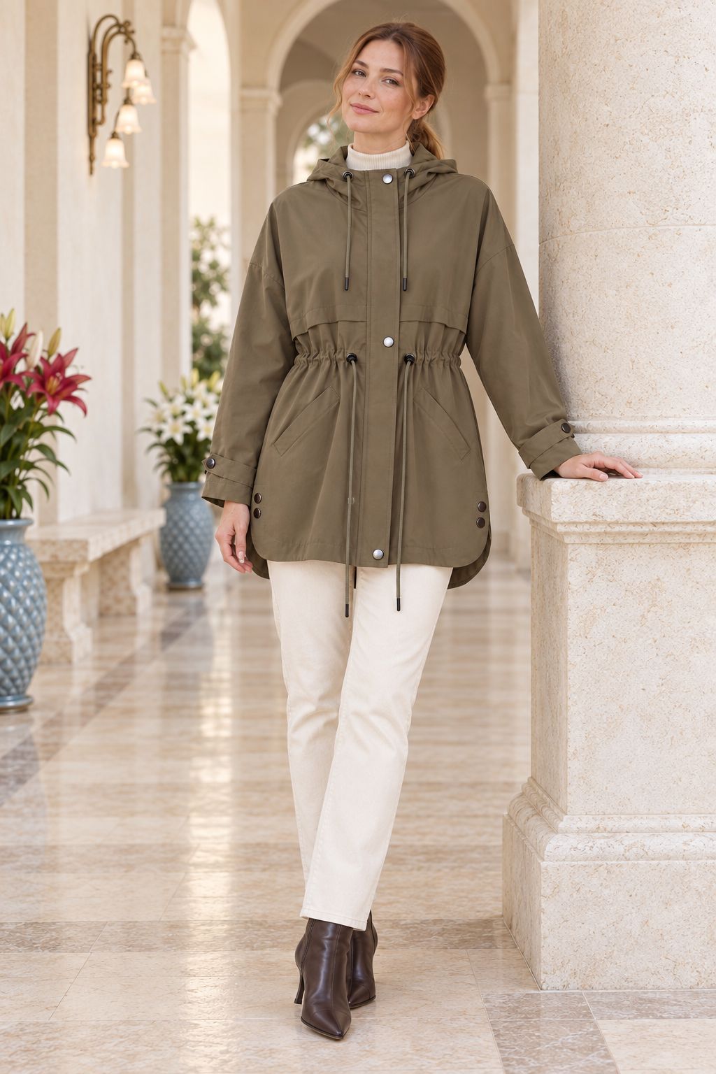 XLJ Drawstring Hooded Raincoat 6302 - Carini