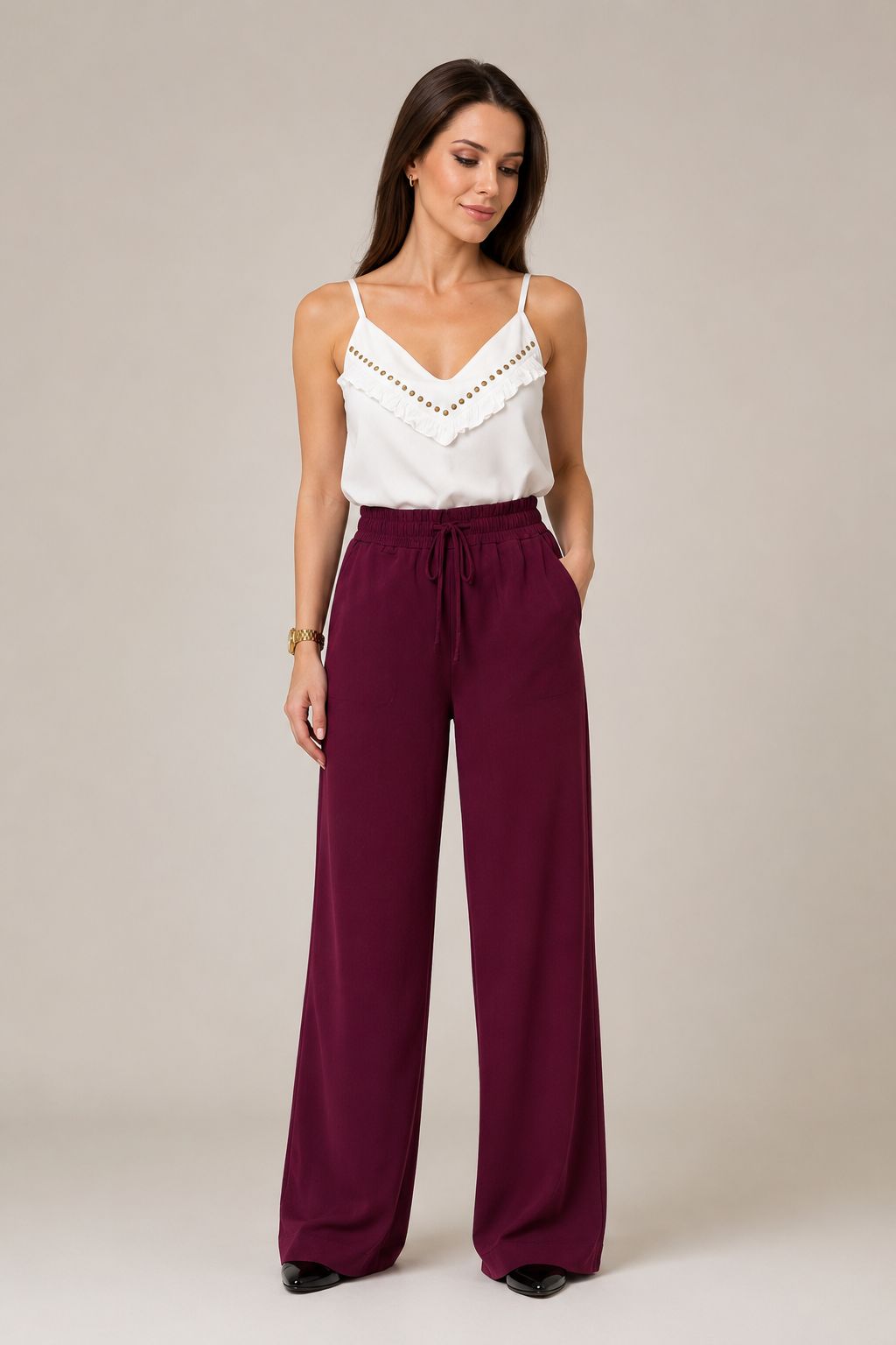 XLJ Elasticated Palazzo Trousers - San Antonio Enchisi