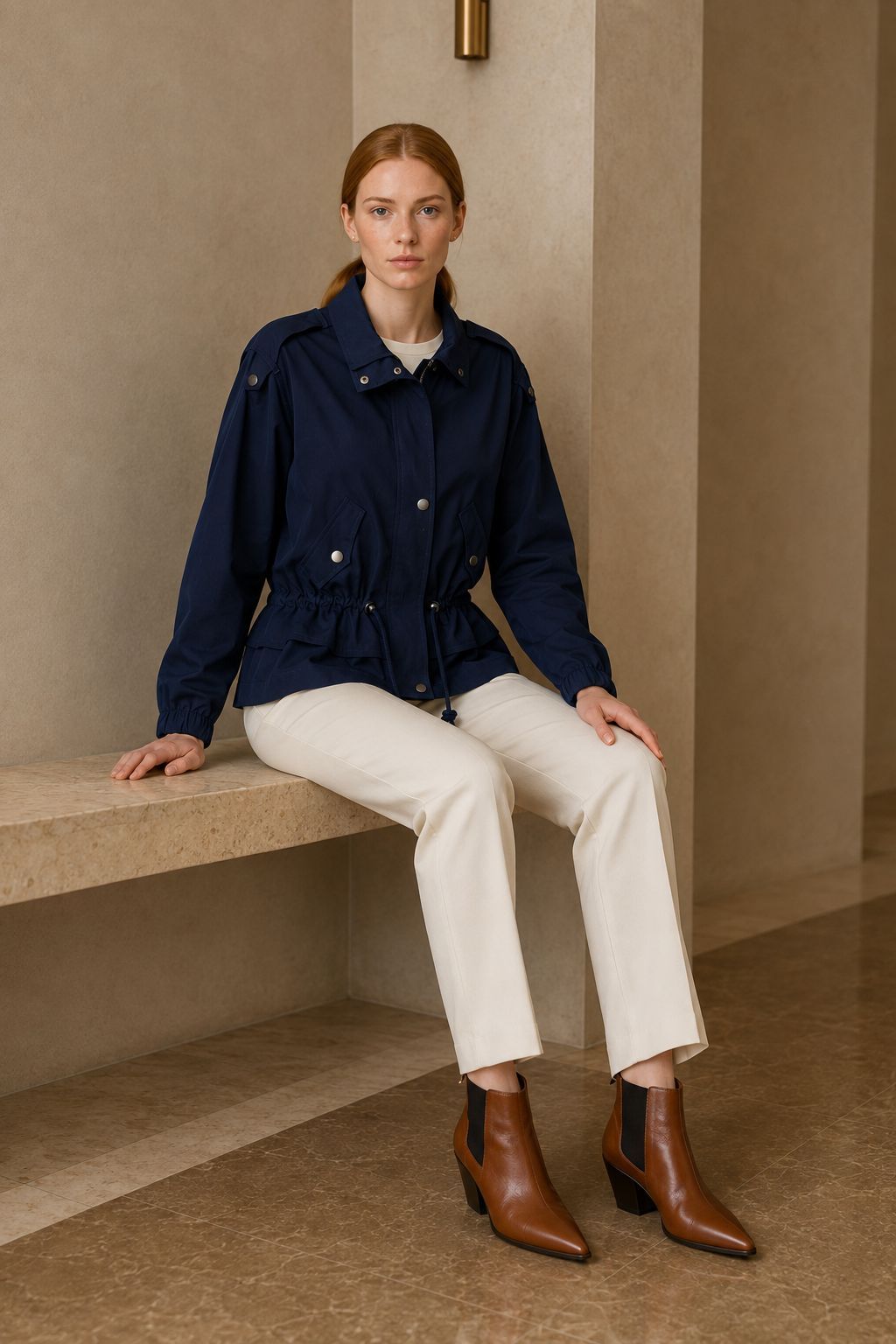 XLJ Short Raincoat with Drawstring Waist 6346 - Parma