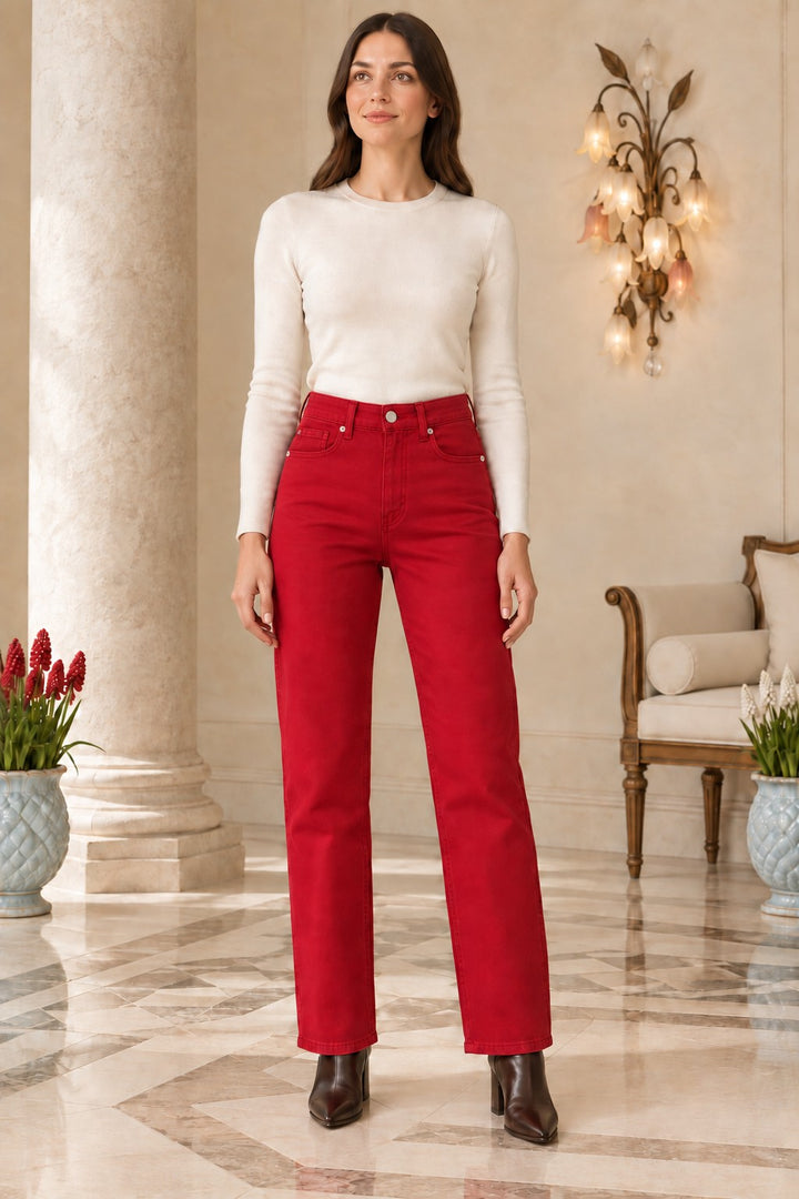 XLJ Stitched Hems Wide Leg Relaxed Jean 7026 - Salina
