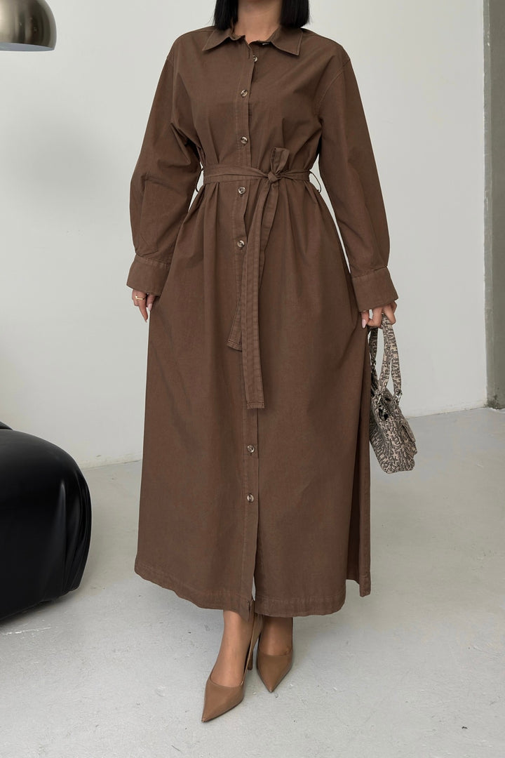 XLJ Buttoned Classic Long Denim Dress - Denton