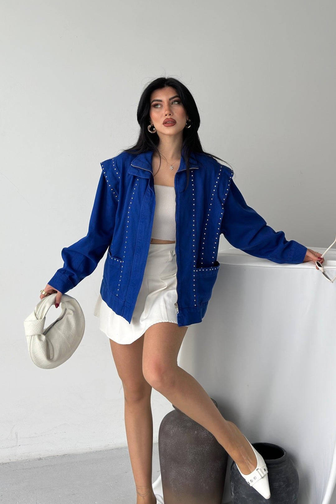 XLJ Denim Jacket with Stud Details - Lodi