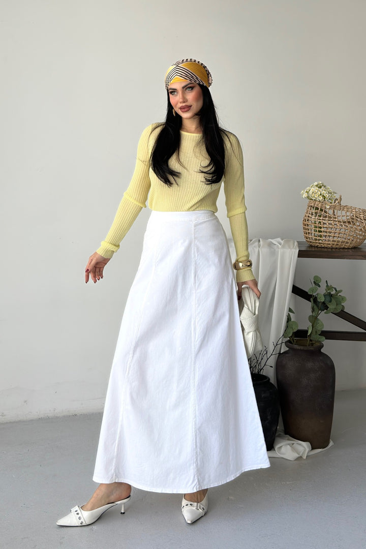 XLJ Ruffled Long Skirt with Elasticated Waist 1063 - Heist-op-den-Berg
