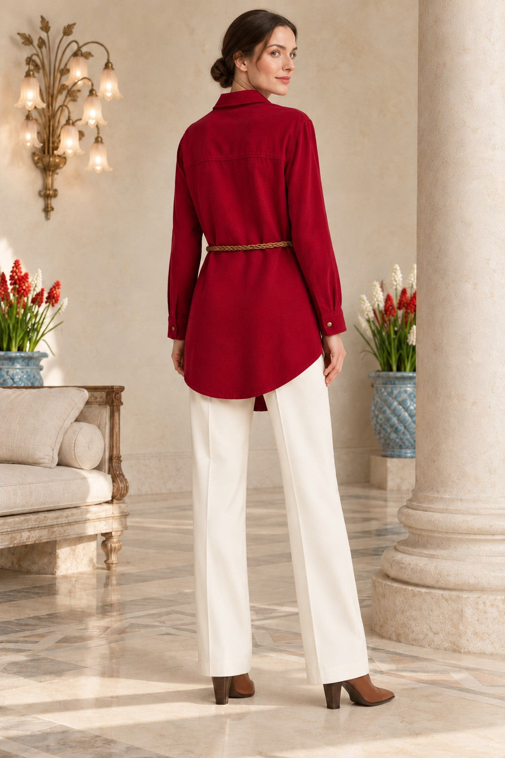 XLJ Lace Detail Button-Down Shirt 6409 - Acatzingo