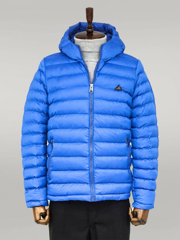 WSS Quilted Hooded Puffer Blue Men's Coat  - Ivry-sur-Seine