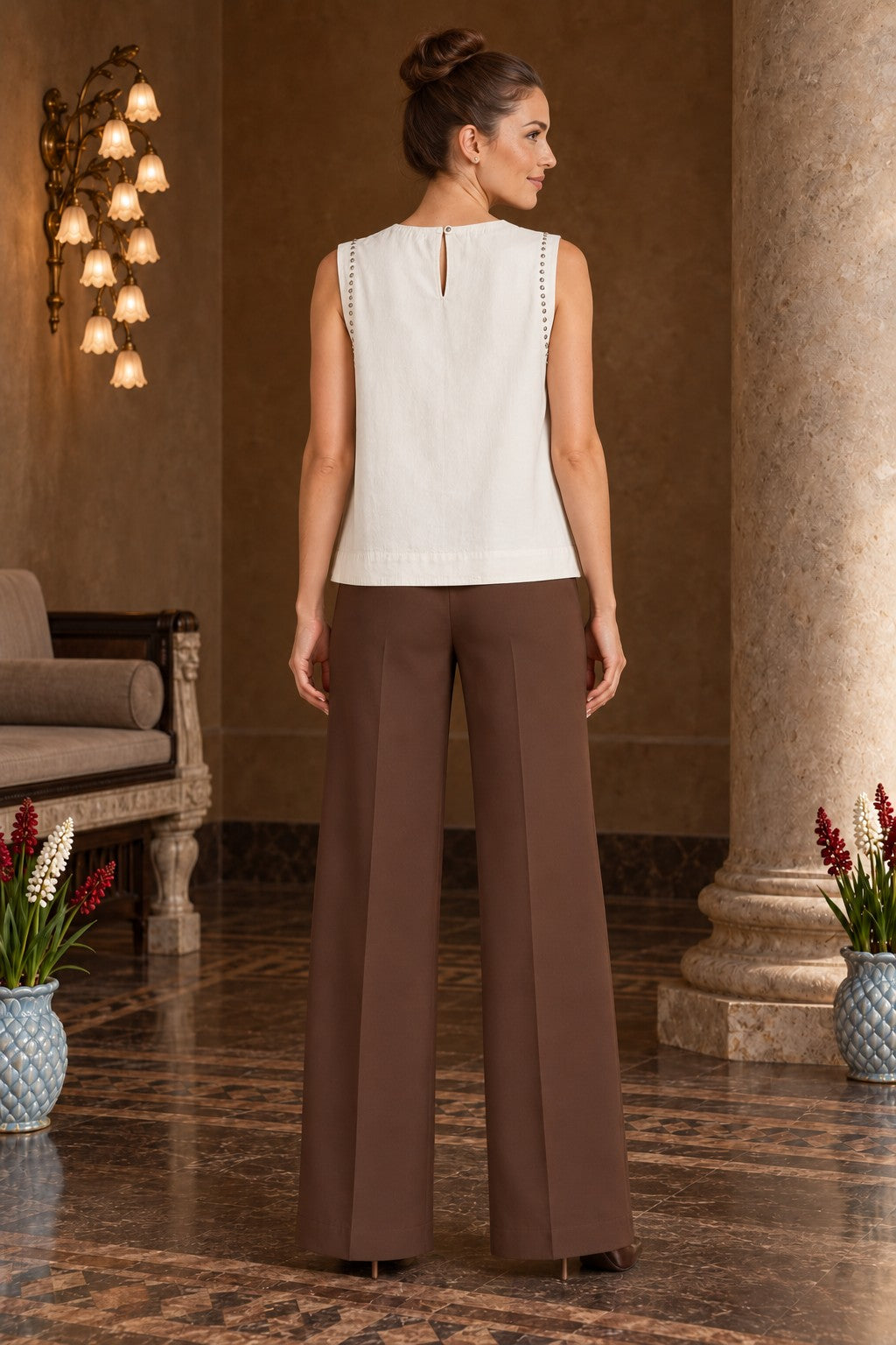 XLJ Sleeveless Blouse with Stud Detail HS431 - San Pedro Garza García